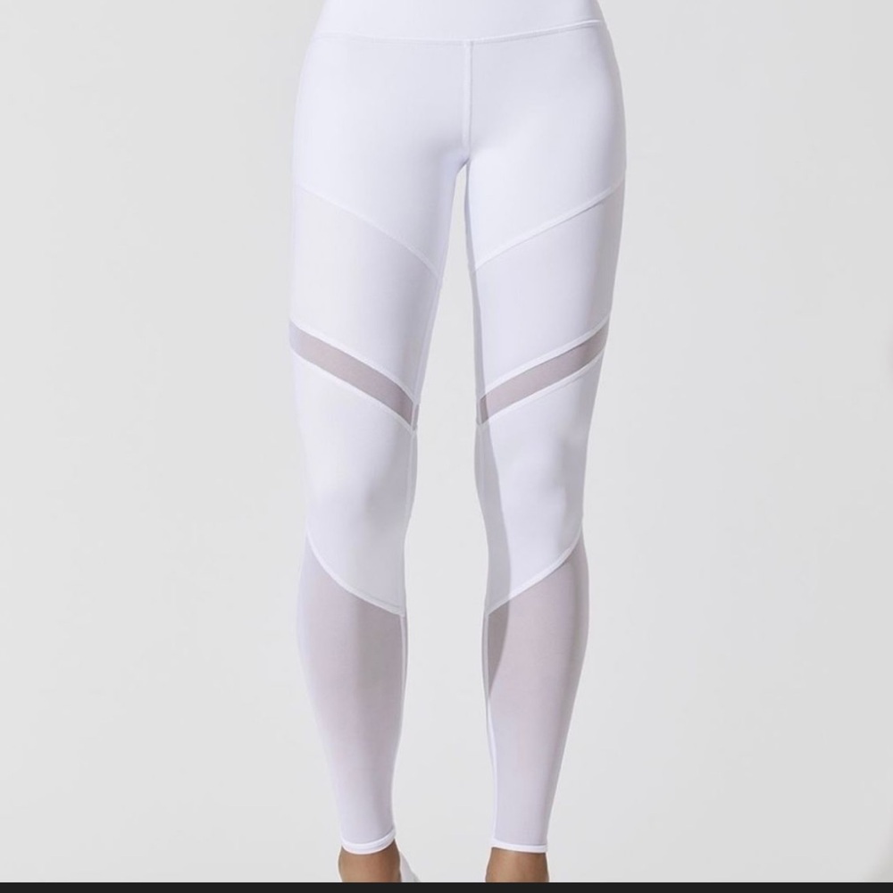 ALO Shelia White High-Waisted mesh Leggings Small